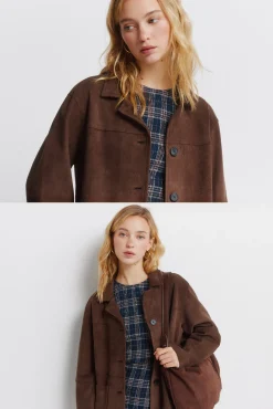 Veste simili daim poches